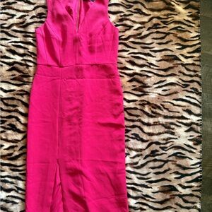 New York & Company Vibrant Pink Midi Dress